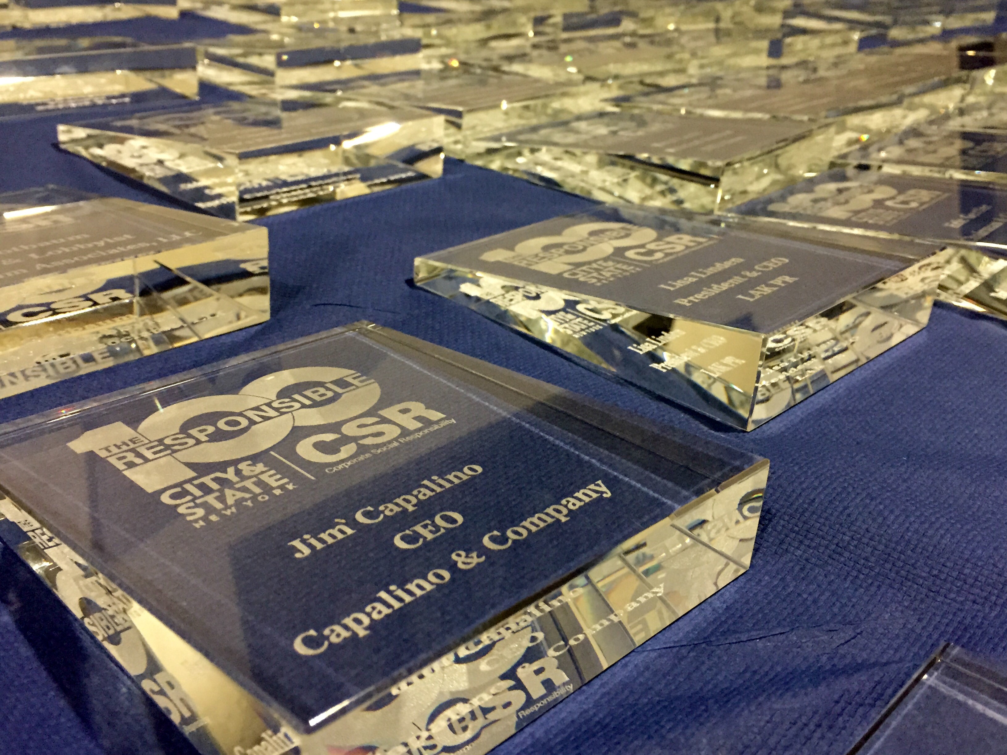 Jim Capalino award at City&State Responsible 100 awards for corporate social responsibility csr 